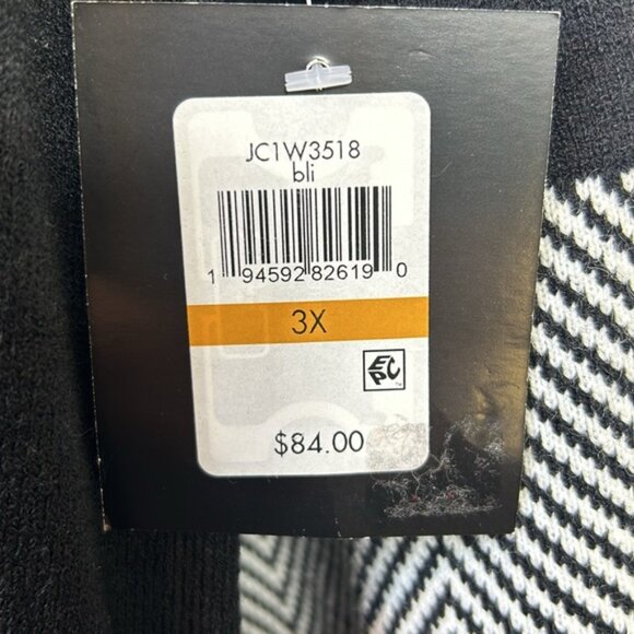 Jessica Howard Flared Sleeve Midi Dress Size 3X New Stretchy White Design Neck - Picture 4 of 8